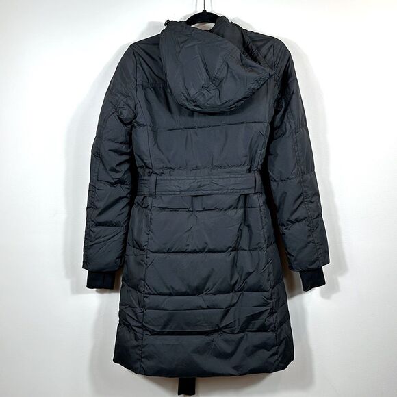 J Crew Mercantile Hooded Puffer Knee Length Black Women Coat Size XXS - Picture 2 of 11
